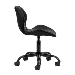 Black salon stool with casters